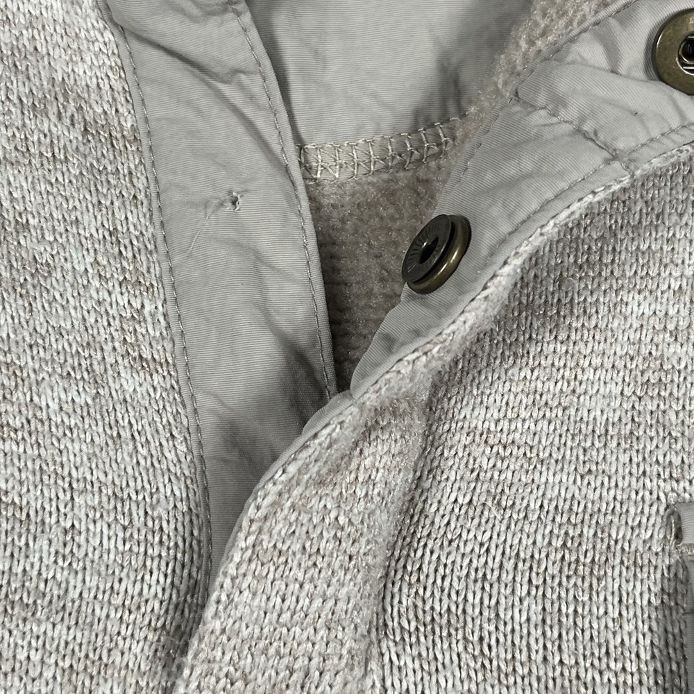 Woolrich 1/4 Snap Button Pullover Sweater Men's XL Fleece Beige Long Sleeve READ - Picture 7 of 11